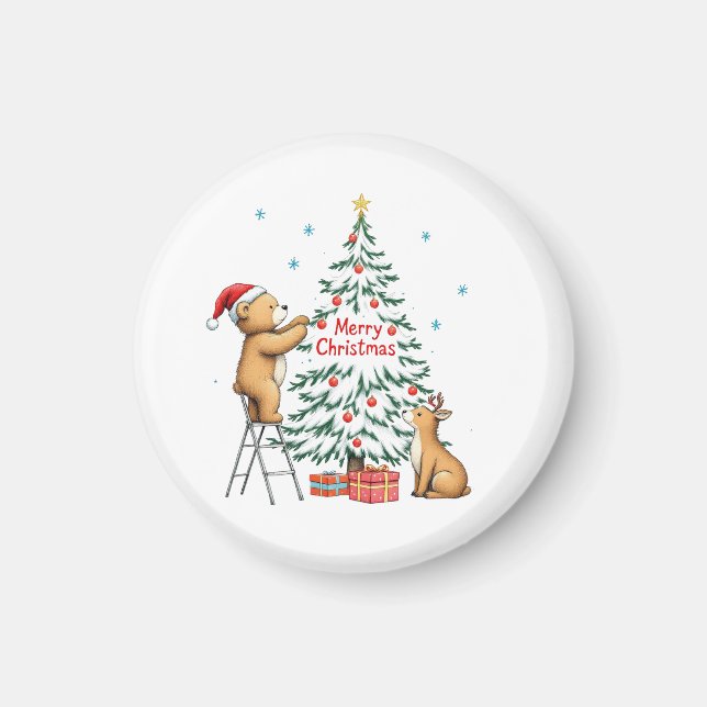 Imã Veado e urso de Natal (Frente)