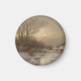 Imã Veado em Paisagem de Inverno - Désiré Thomassin