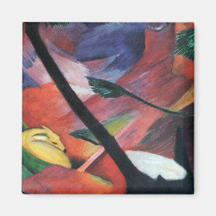 Imã Veado na Floresta II por Franz Marc; Reh im Walde
