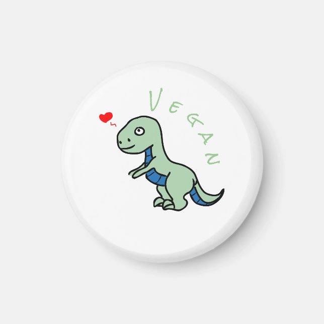 Imã Vegan Dinosaur Kind Dino Love (Frente)