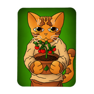 Ímã Vegan Gardener Cat Magnet