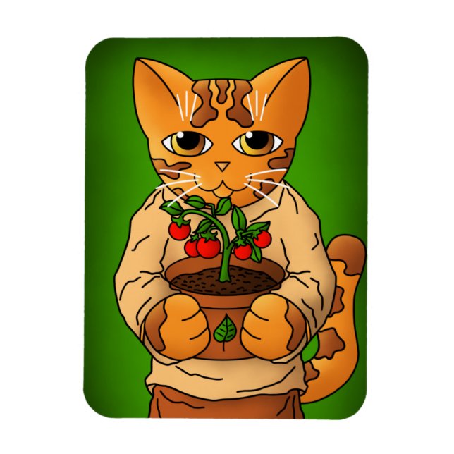 Ímã Vegan Gardener Cat Magnet (Vertical)