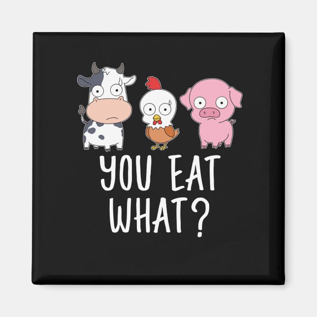 Imã Vegan Gift Vegetarian Gift Plant Funny Vegan (Frente)