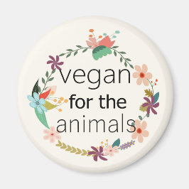 Imã Vegan para os animais design floral