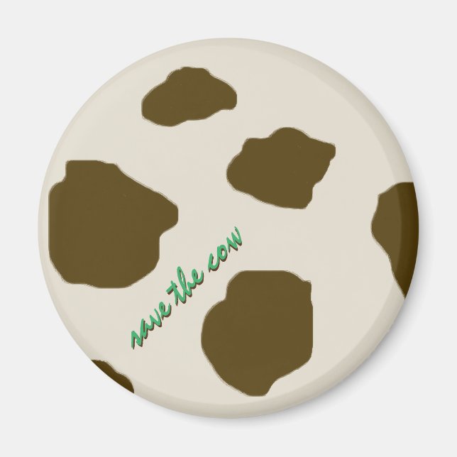 Imã Vegan SALVE A VACA Pele castanha (Frente)
