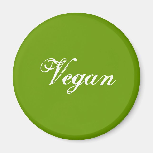 Imã Vegan. Verde. Slogan. Personalizado (Frente)