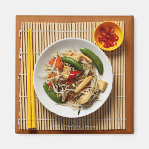 Imã Vegetais fritados stir do chinês com pimentões