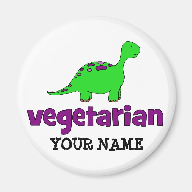 Imã Vegetariano - Design de dinossauro (Frente)