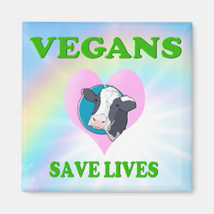 Imã Vegetariano Engraçado / Veganos Salvem Vidas