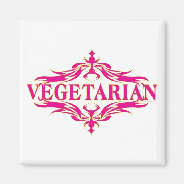 Imã Vegetariano Rosa (Frente)