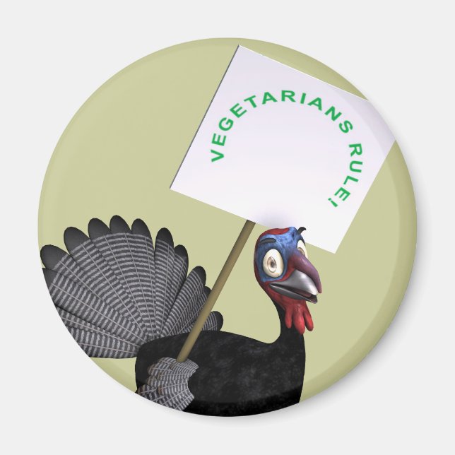 Imã Vegetarianos Regra! (Frente)