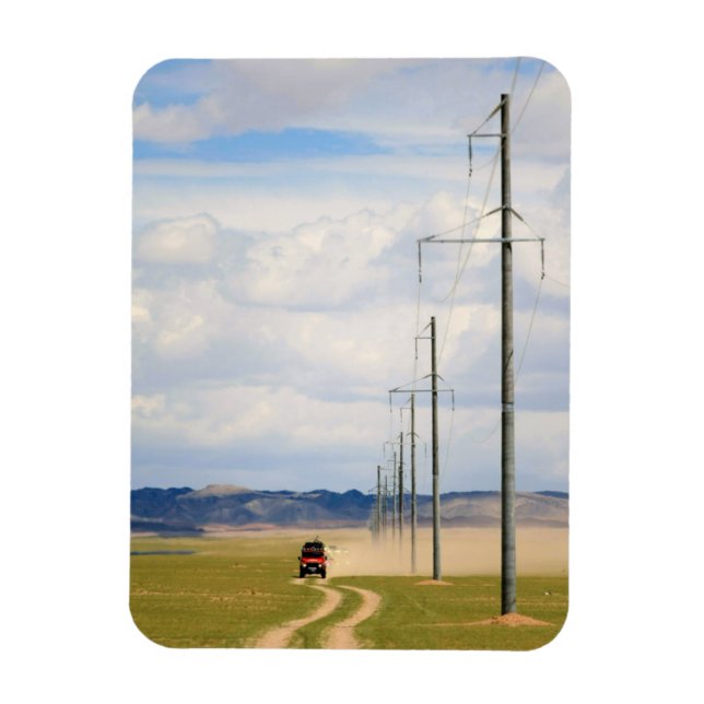 Ímã Veículos 4X4 Em Estrada De Sujeira, Deserto De Gob (Vertical)