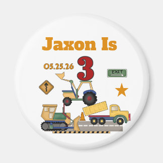 Imã Veículos de Construção Personalizados 3º Aniversár