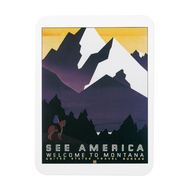 Ímã Veja a América ~ Bem-vindos a Montana (Vertical)