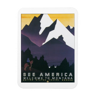 Ímã Veja a boa vinda do ~ de América a Montana