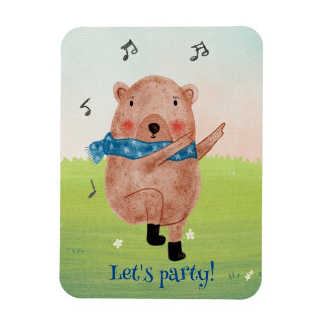 Ímã Veja a música, ouça o cartão postal da dança (Vertical)