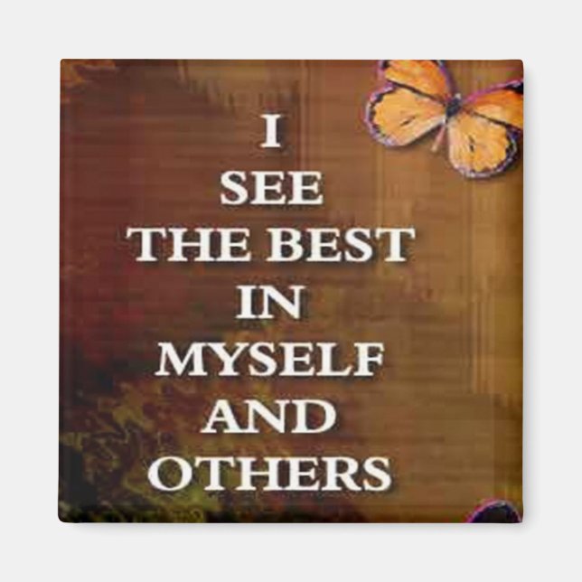 Imã Veja as melhores palavras de ímanes de afirmação (Frente)