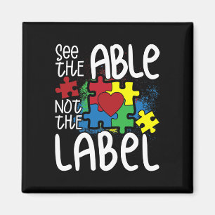 Imã Veja O Able Not The Label Autitic Quebra-cabeça Au