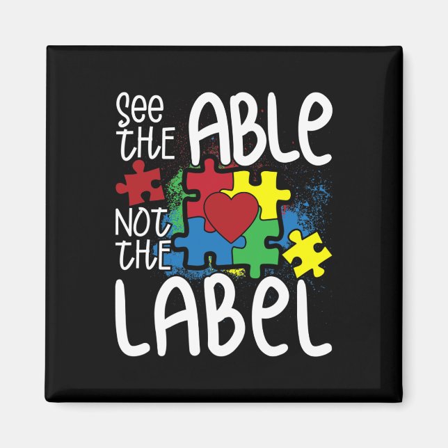 Imã Veja O Able Not The Label Autitic Quebra-cabeça Au (Frente)