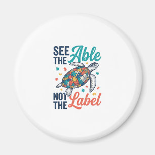 Imã Veja o Design da Camisa de Conscientização do Puzz