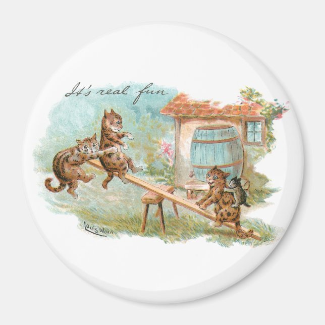 Imã Veja Os Gatos De Terra De Reprodução De Serras (Frente)