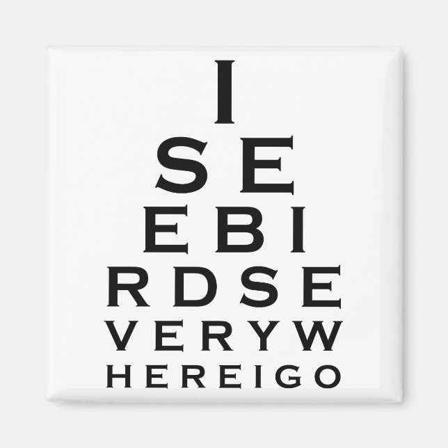 Imã Vejo Pássaros Eyechart (Frente)