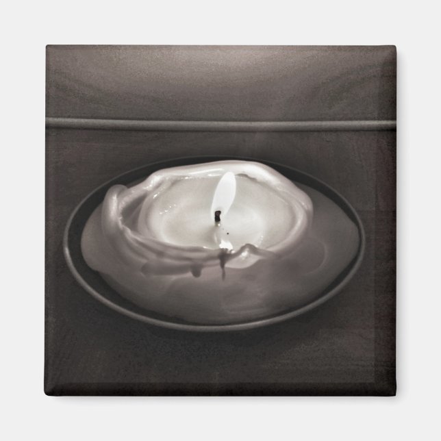 Imã Vela Derretida Preto e Branco (Frente)