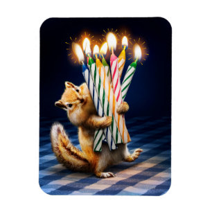 Ímã Velas de Aniversário de Esquilo