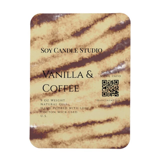 Ímã Velas de café de baunilha adicionar barramento QR (Vertical)