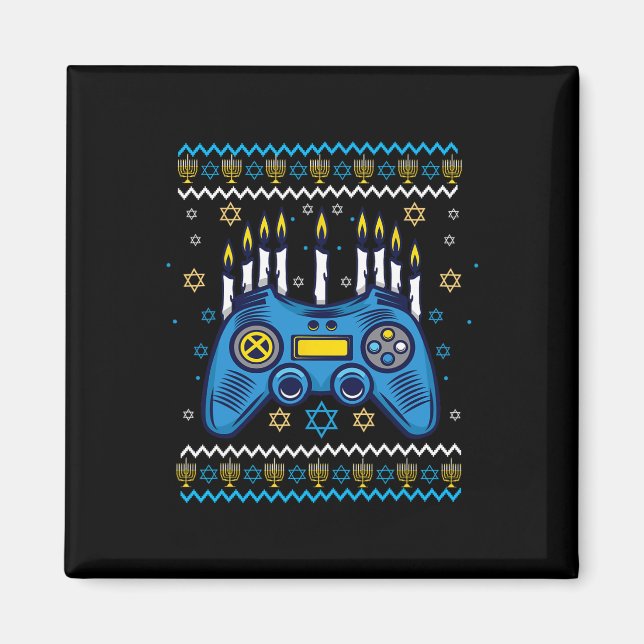Imã Velas do Menorá de Hanukkah do Controle de Videoga (Frente)