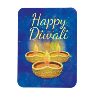 Ímã Velas illuminating pintados mão felizes de Diwali