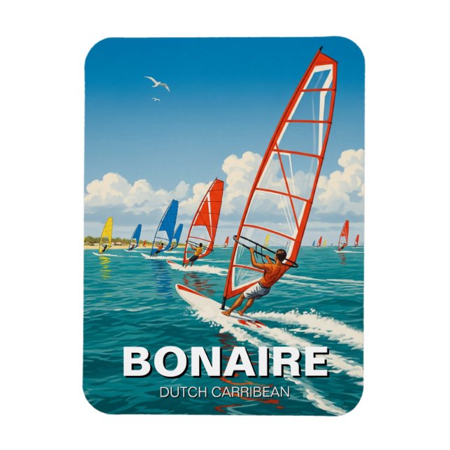 Ímã Velejadores em Bonaire Caribe Holandês (Vertical)
