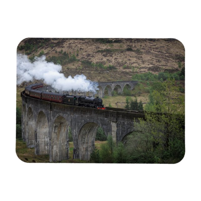Ímã Velho comboio a vapor em Glenfinnan Viaduct (Horizontal)