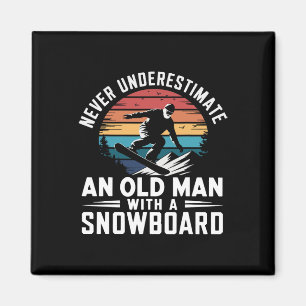 Imã Velho Snowboard Sobre Humor Design Engraçado Neve