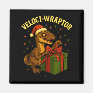 Imã Velociraptor engraçado de Natal Trocadilho Veloci-