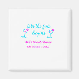 Imã Vem divertir-se no chá de noiva de vidro de vinho 