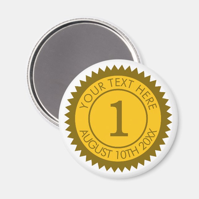 Imã Vencedor do campeão da medalha Dourada 1rua costum (Front/Back)