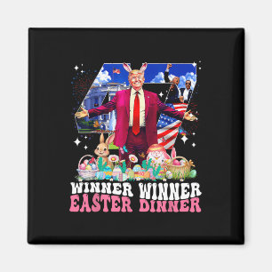 Imã Vencedor Jantar de Páscoa Trump Coelho Caça Ovos F
