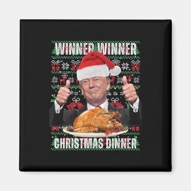 Imã Vencedor Vencedor Jantar de Natal Humor Engraçado  (Frente)