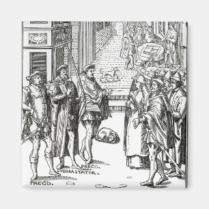 Imã Venda pelo Crier de cidade, após um woodcut 'no