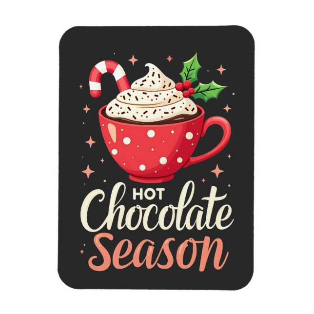 Ímã Vendedores de Natal da estação de chocolate quente (Vertical)