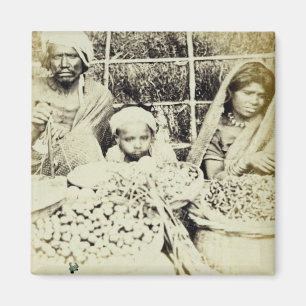Imã Vendedores Hindu vegetais e da fruta em Madras,