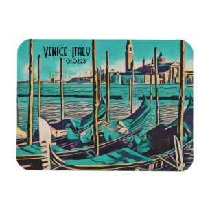 Ímã Veneza Itália Arte Gondola, Personalizar Palavras
