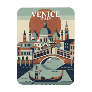 Ímã Veneza Itália Viagem Antiga Gôndola Canal