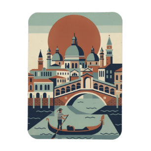 Ímã Veneza Retro Itália Viagem Tradicional Gôndola Can