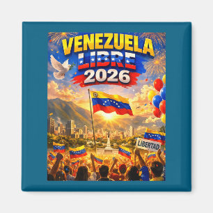 Imã Venezuela Livre 2026 Bandeira do Coração da Venezu