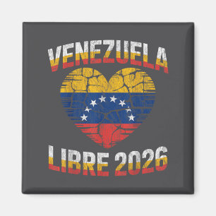 Imã Venezuela Livre 2026 Bandeira do Coração da Venezu