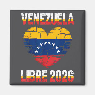 Imã Venezuela Livre 2026 Bandeira do Coração da Venezu