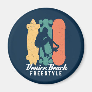 Imã Venice Beach Cali Retro Freestyle Skateboard