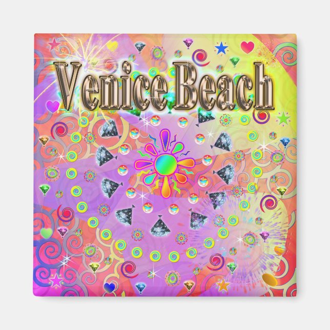 Imã Venice Beach Lucky Ouro Magnet (Frente)
